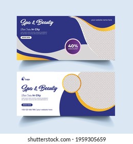 Beauty spa salon Facebook cover header banner or hair salon skin Care template design