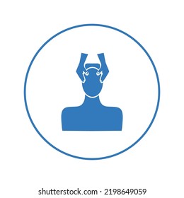 Beauty spa salon head massage icon Circle version icon