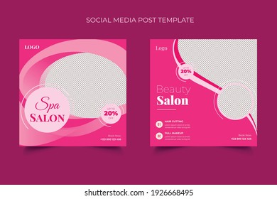 Beauty Spa Salon Makeup Social Media Post Banner Square Flyer Template Design