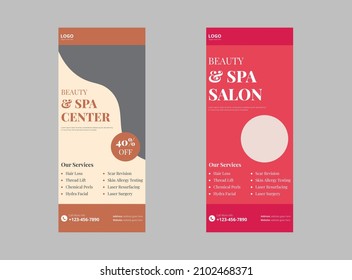 Beauty Spa Salon Roll Up Banner Design. Beauty  Spa Banner Design, Skin Care Leaflet Banner Design. Cover, Roll Up Banner, Poster, Print-ready