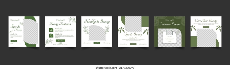 beauty and spa salon social media post design template 