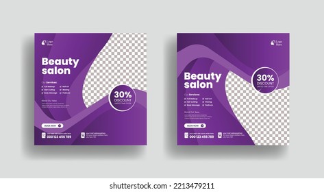 Beauty and spa salon social media post banner ad and skin care Center website banner ads design suitable for Makeup Social media post Banner Square Flyer Template Design