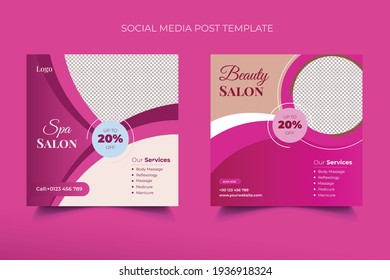 Beauty Spa Salon Template Design For Social Media Post