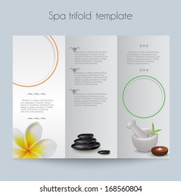 Beauty spa & salon tri-fold mock up & template for brochure, card etc