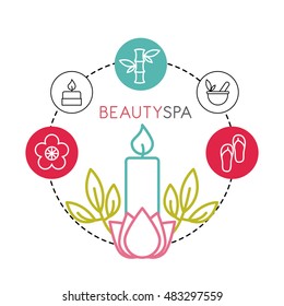 beauty spa set flat icons vector illustration design