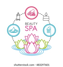 beauty spa set flat icons vector illustration design