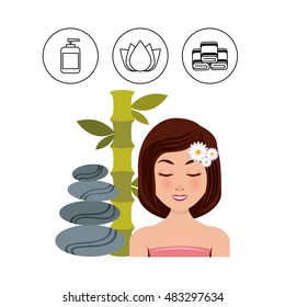 beauty spa set flat icons vector illustration design
