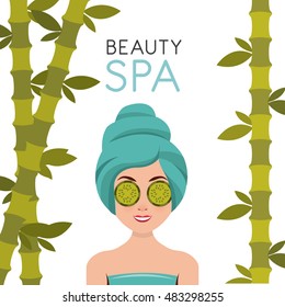 beauty spa set flat icons vector illustration design