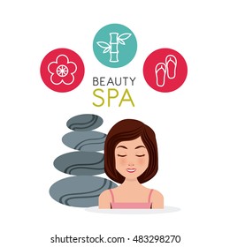 beauty spa set flat icons vector illustration design