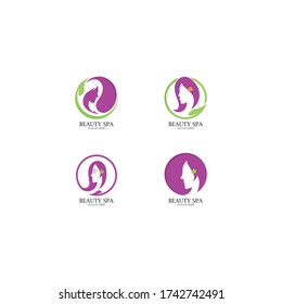 Beauty spa and beauty skin care logo vector icon template design 
