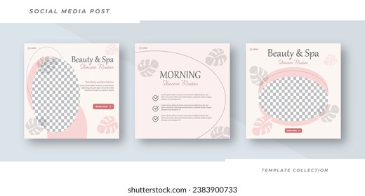 Beauty and spa skincare Makeup Salon square banner collection Square Flyer Template Design