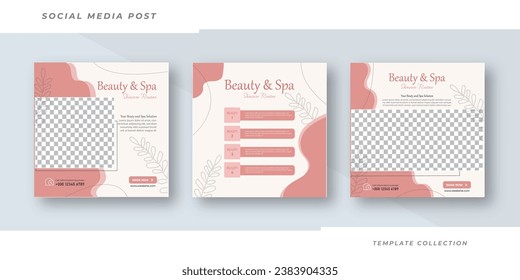 Beauty- und Spa-Hautpflege Make-up Salon Square Banner Sammlung Square Flyer Template Design