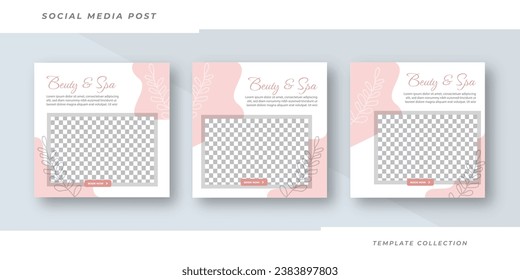 Beauty and spa skincare Makeup Social media post Banner Square Flyer Template Design