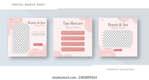 Beauty and spa skincare Makeup Social media post Banner Square Flyer Template Design