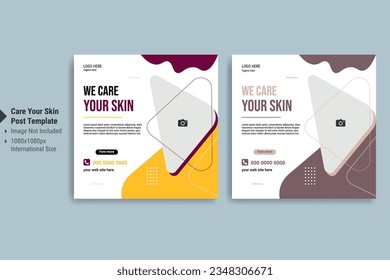 Beauty and spa social media or Instagram post template design