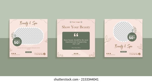 Beauty And Spa Social Media Post Template