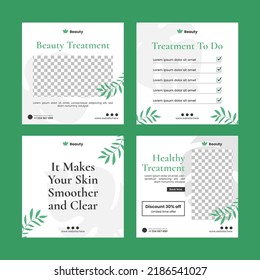 Beauty and Spa Social Media Post Bundle Template