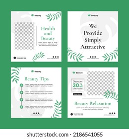 Beauty and Spa Social Media Post Bundle Template