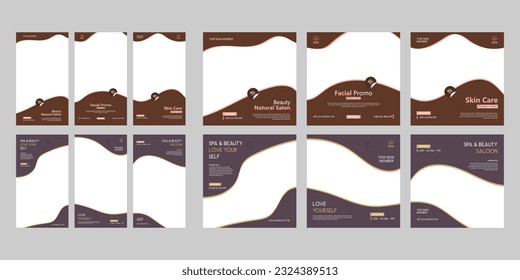 beauty and spa social media post story template. minimal fully editable promo web banner poster layout for relax massage square post vector illustrator. 