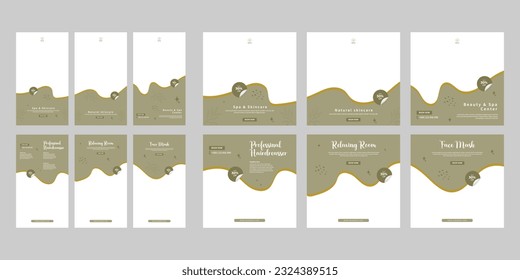 beauty and spa social media post story template. minimal fully editable promo web banner poster layout for relax massage square post vector illustrator. 