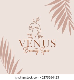 belleza spa venus logo lineart mujer cuerpo