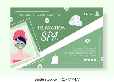 Beauty Spa and Yoga Landing Page Editable of Square Background Suitable for Social media, Feed, Card, Greetings, Print and Web Internet Ads