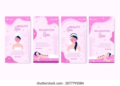 Beauty Spa and Yoga Stories Editable of Square Background Suitable for Social Media, Feed, Card, Greetings, Print and Web Internet Ads