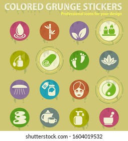 beauty and spacolored grunge icons with sweats glue for design web and mobile applications