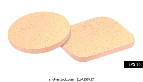 Beauty Sponge For Makeup. Realistic 3d Illustration.