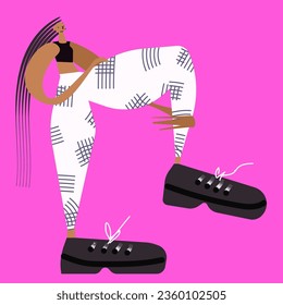 Beauty sport girl. Vector illustration 