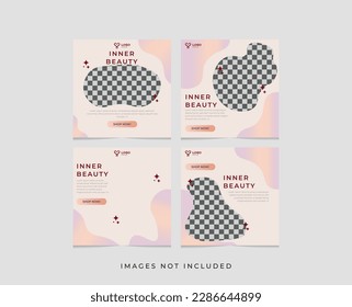 Plantilla de afiches de Beauty Square Adecuada para promoción de marca de productos de belleza