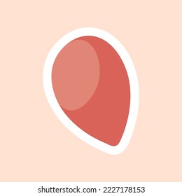 Beauty sticker with beauty sponge cartoon illustration. Beauty product, beauty blender, cosmetic. Glamour, stationery, fashion concept