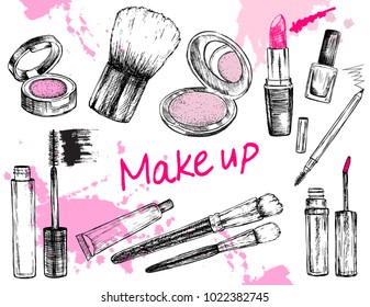 Beauty store collection with make up