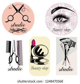 Beauty store collection with make up