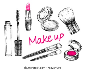 Beauty store collection with make up