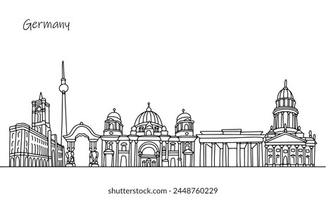 The beauty of the streets of Germany. Street landscape consisting of architectural structures. Isolated vector for different uses.