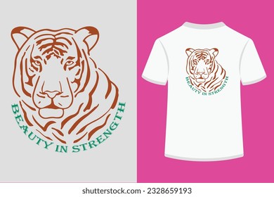 Beauty in Strength vector T-Shirt Design.