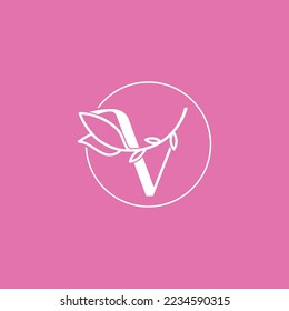 BEAUTY STUDIO LOGO LETTER V