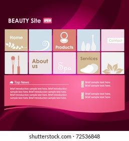 Beauty style website template - vector design