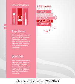 Beauty style website template - vector design