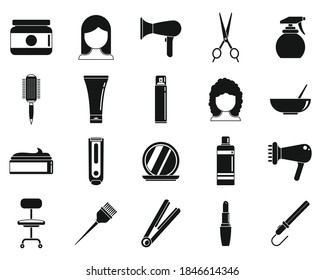 Beauty stylist icons set. Simple set of beauty stylist vector icons for web design on white background