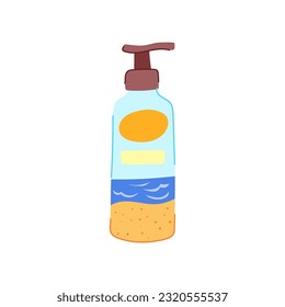 beauty sun cream cartoon. skin lotion, summer cosmetic beauty sun cream sign. isolated symbol vector illustration