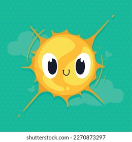 beauty sun smiling comic character
