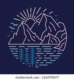 Beauty sunrise with good nature graphic illustration vector art t-shirt design