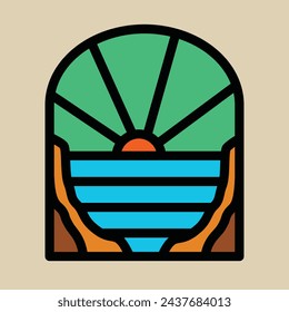 Beauty sunset graphic illustration vector art t-shirt design