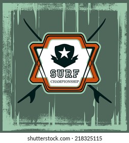 beauty surf grunge shield with tables and grunge background