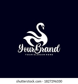 Beauty swan logo vector for beauty business