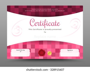 Beauty and sweet certificate template. vector illustration