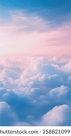 beauty sweet pastel pink violet colorful with fluffy clouds on sky. multi color rainbow image. abstract fantasy growing light.