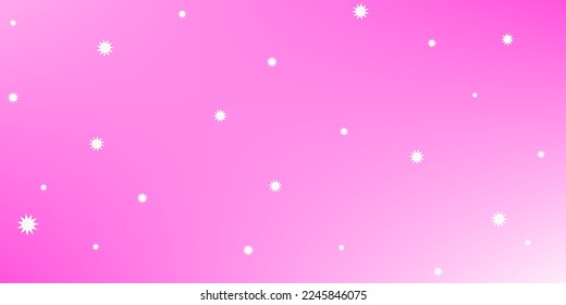 Beauty sweet pink glow background with white dots as stars or snowflakes